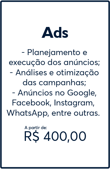 ADS a partir de 400 reais