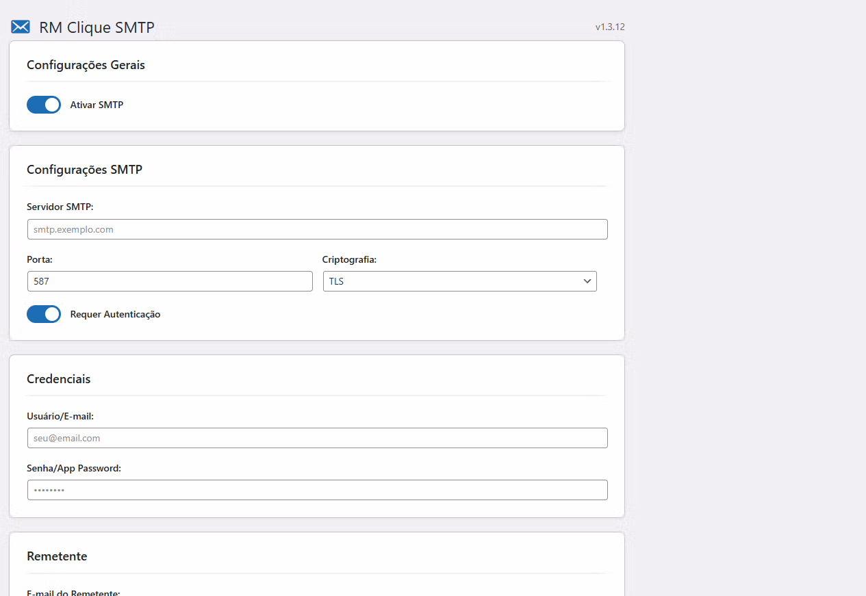 SMTP  RM Clique - Wordpress